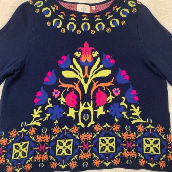 Anthropologie onogram loral ntarsia weater - Picture 6 of 16